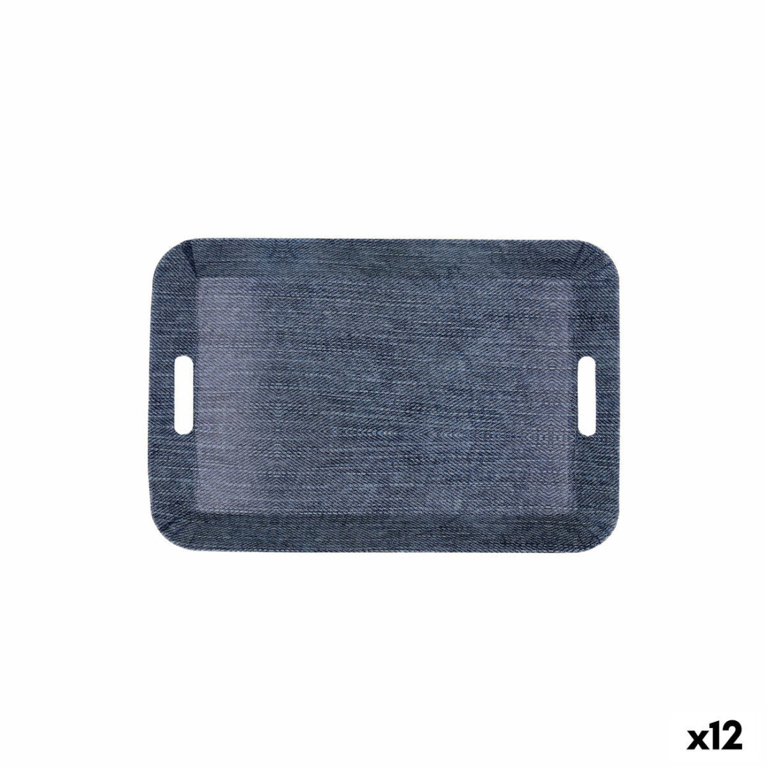 Pusryčių padėklas Quid Habitat Mėlyna Plastmasinis 33 x 23 x 4 cm Su rankenomis Denim (12 vnt.)