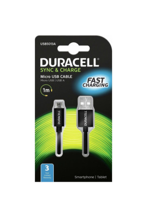 USB laidas DURACELL USB5013A 1 m Juoda (1 vnt.)