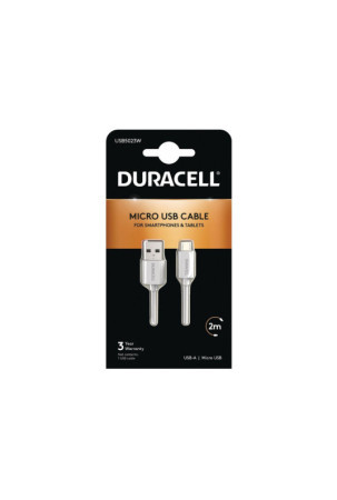 USB laidas DURACELL USB5023W 2 m Balta (1 vnt.)