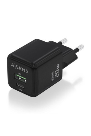 Sieninis įkroviklis Aisens ASCH-20W2P011-BK 20 W Juoda (1 vnt.)