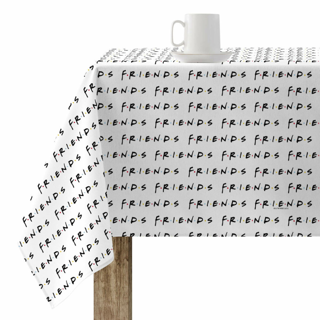 Dėmėms atspari staltiesė Belum Friends White 300 x 140 cm