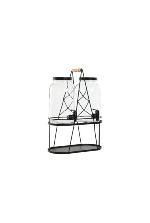 Gėrimų dozatorius Home ESPRIT Juoda Metalinis Stiklas 3,5 L 34 x 18 x 46 cm