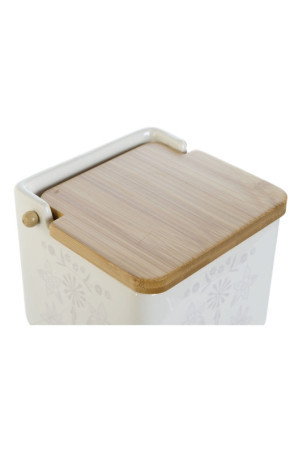 Druskinė su dangteliu DKD Home Decor Mėlyna Balta Žalia Alyvinė Bambukas Scandi 750 ml 14 x 12,5 x 12 cm (3 vnt.)