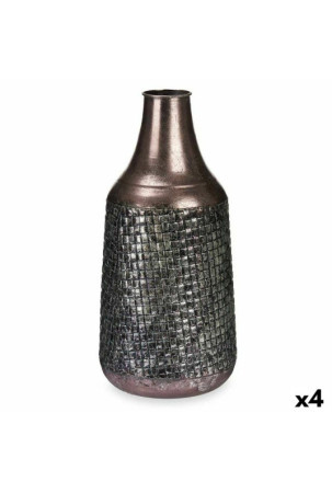 Vaza Sidabras Metalinis 21 x 44 x 21 cm (4 vnt.) Su palengvėjimu