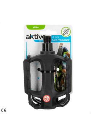 Pedalai Aktive 11 x 3 x 8 cm Dviratis 2 Dalys Juoda 24 vnt.