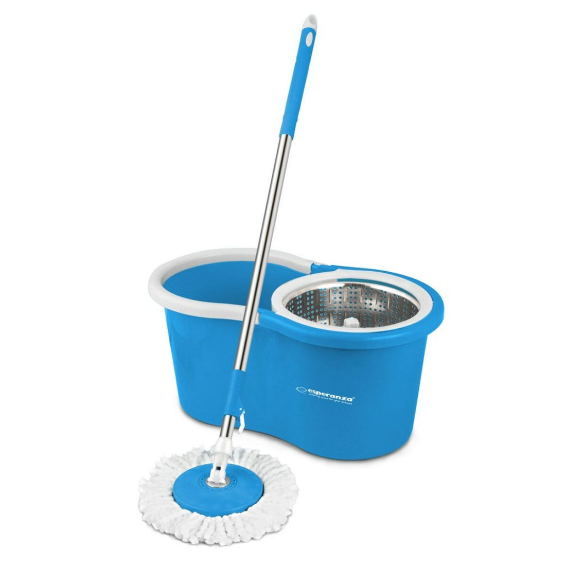 Mop with Bucket Esperanza EHS006 Mėlyna Balta Mikro audinys