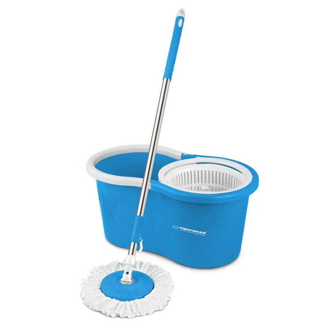 Mop with Bucket Esperanza EHS005 Mėlyna Balta Mikro audinys