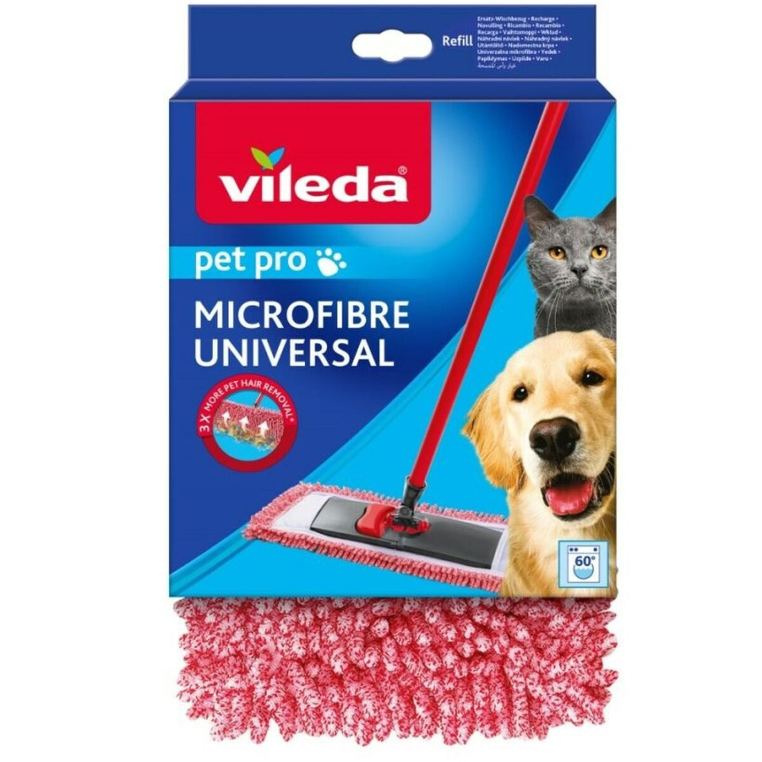 Šluostės galvutės papildymas Vileda Pet Pro Plastmasinis (1 vnt.)