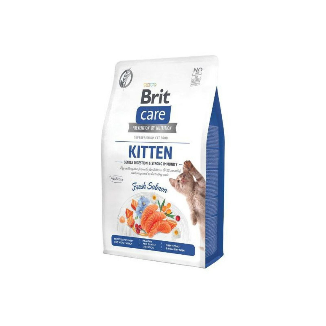 Kačių maistas Brit Grain-Free Kitten Immunity Lašišos raudonumo spalva 7 kg