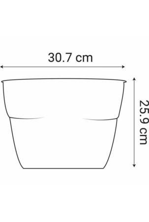 Stiklainis EDA 77,3 x 30,7 x 25,9 cm Antracito Tamsiai pilka Plastmasinis Ovalas Šiuolaikiškas