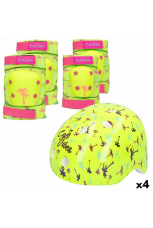 Sporto apsaugų rinkinys Colorbaby Neon Cali Vibes Geltona (4 vnt.)