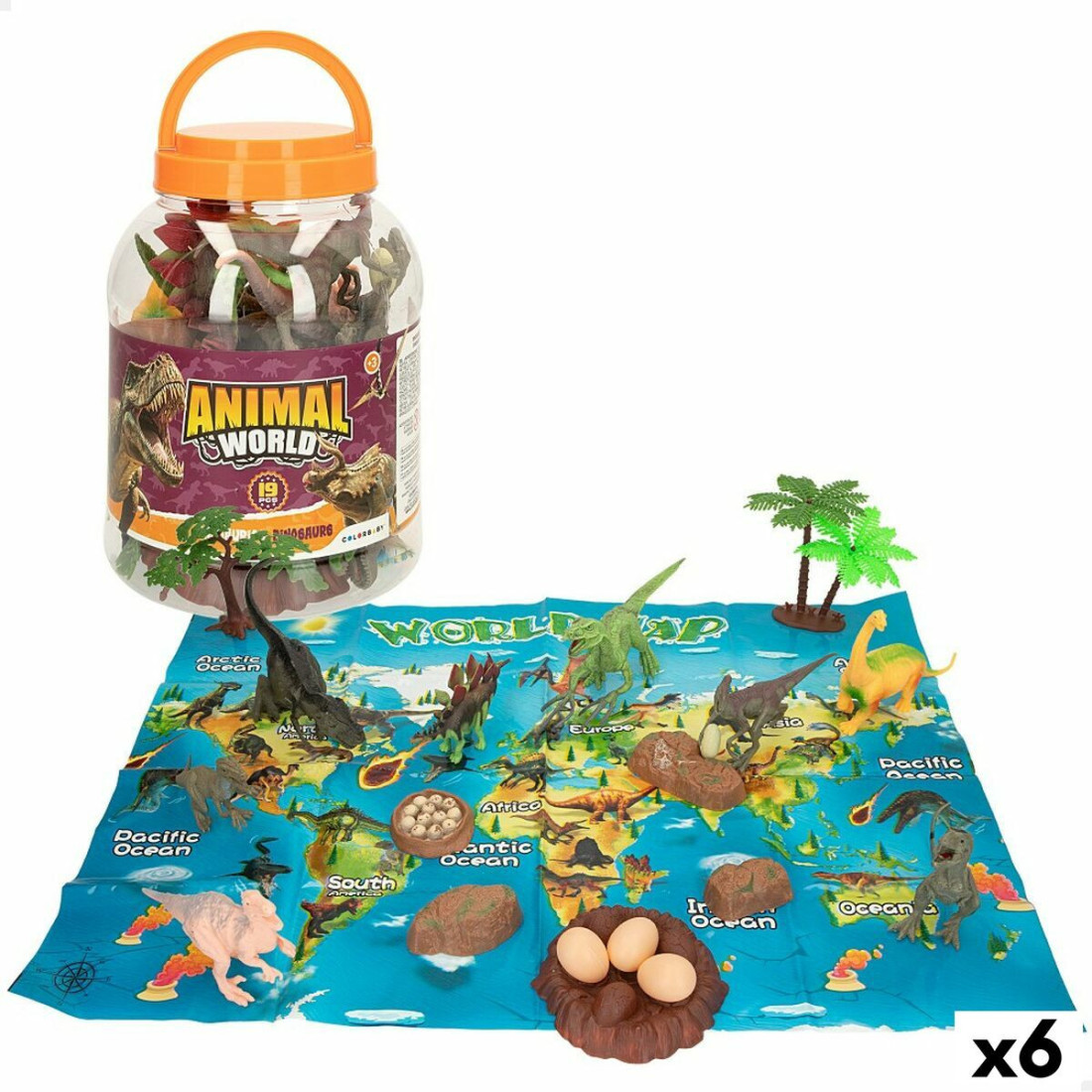 Playset Colorbaby 19 Dalys 6 vnt. 17 x 9 x 6 cm Dinozaurai