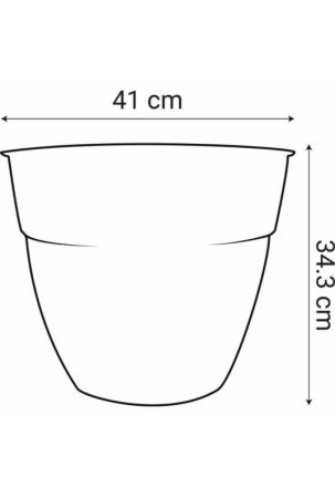 Stiklainis EDA Ø 41 cm Tamsiai pilka Plastmasinis Apskritas Šiuolaikiškas