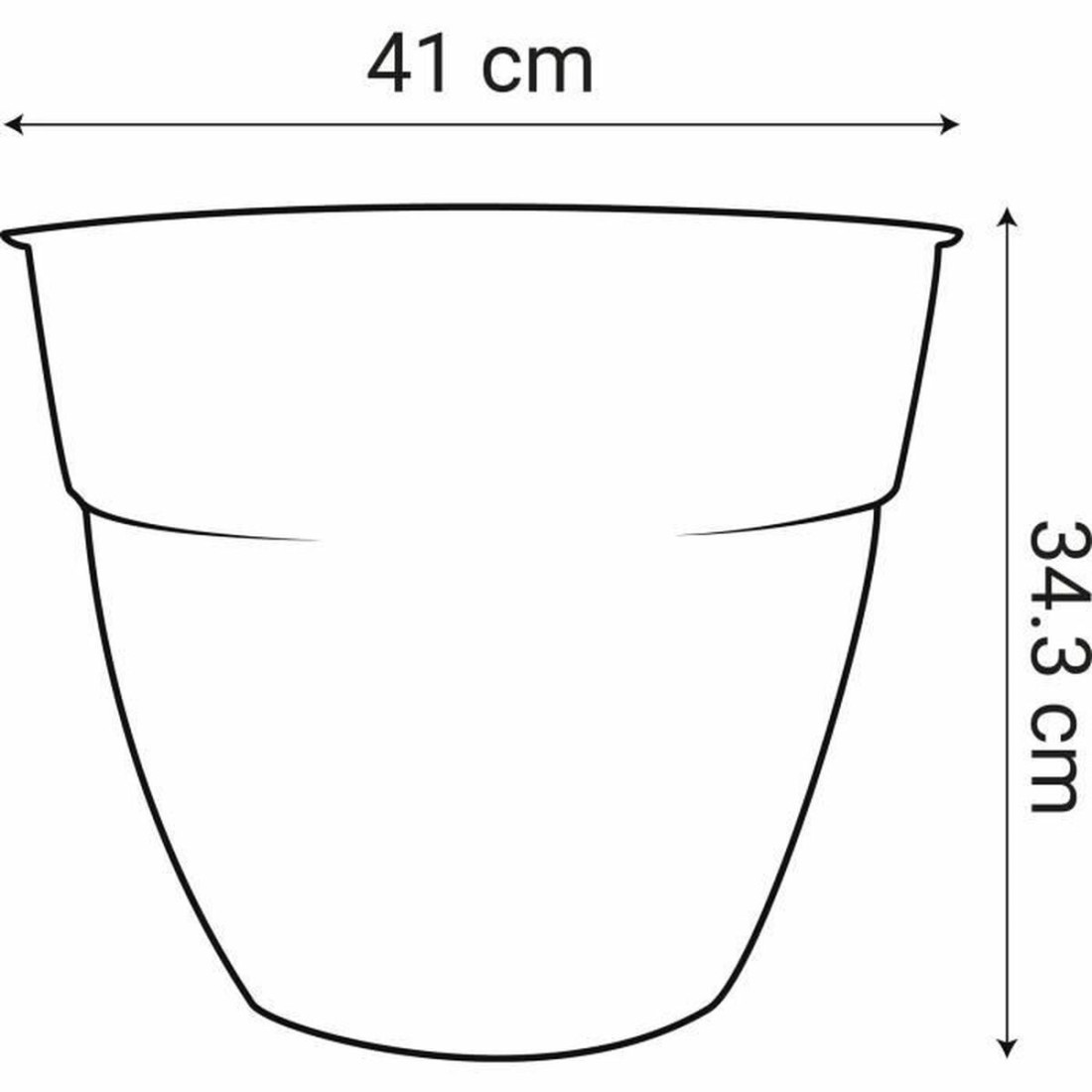 Stiklainis EDA Ø 41 cm Tamsiai pilka Plastmasinis Apskritas Šiuolaikiškas