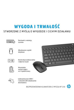 Klaviatūra ir pelė HP 3L1F0AA Azerty Prancūzų Balta Juoda