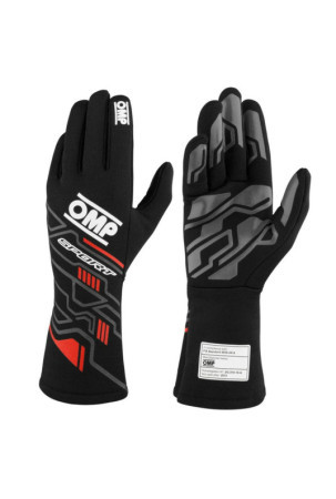 Men's Driving Gloves OMP SPORT Juoda / Raudona S