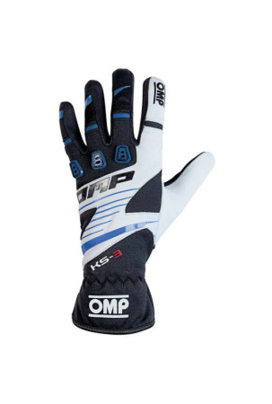 Karting Gloves OMP KS-3 Mėlyna Balta Juoda L