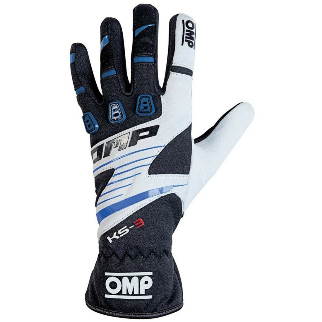 Karting Gloves OMP KS-3 Mėlyna Balta Juoda L