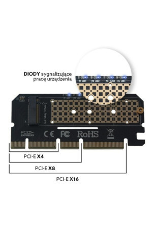 PCI korta SSD M.2 Savio Adapter AK-41