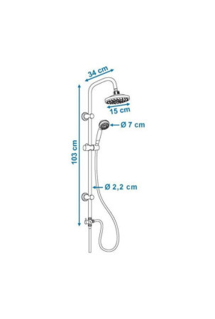 Dušo stovas Rousseau Sonora 3 Nerūdijantis plienas ABS Ø 15 cm