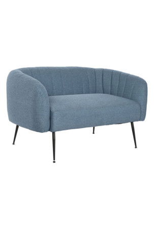 Sofa DKD Home Decor Mėlyna Juoda Porolonas Medžio Metalinis Aksomas Scandi 129 x 75 x 73 cm