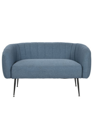 Sofa DKD Home Decor Mėlyna Juoda Porolonas Medžio Metalinis Aksomas Scandi 129 x 75 x 73 cm