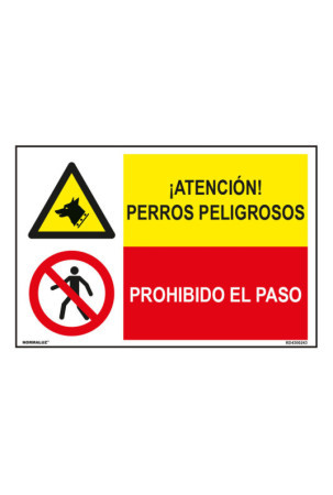 Akrilinių produktų stendas Normaluz Perros Peligrosos / Prohibido El Paso 60 x 40 cm