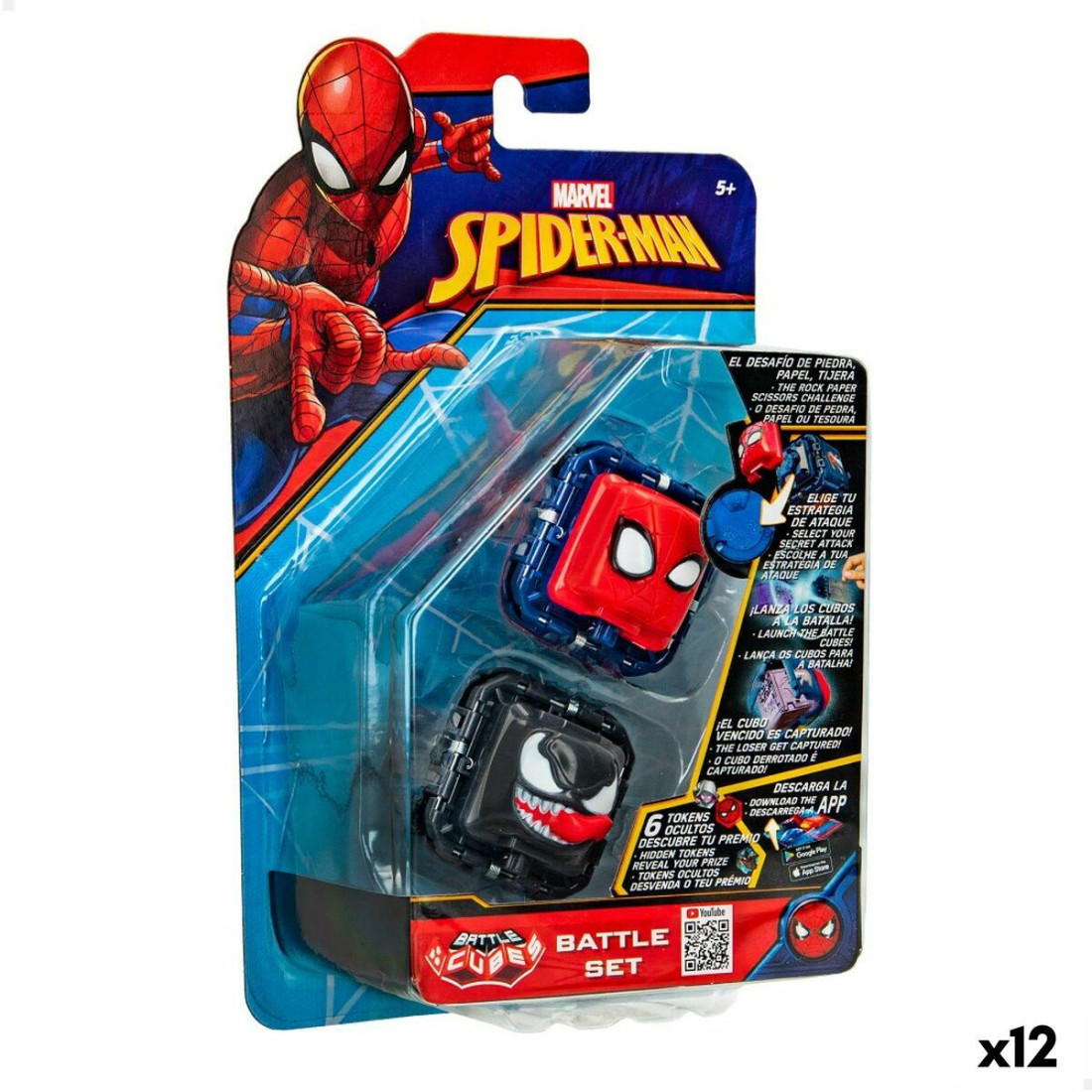 Įgūdžių žaidimas Spider-Man Battle Cubes (12 vnt.)