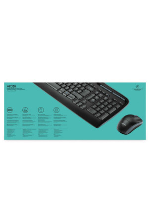 Klaviatūra ir pelė Logitech Wireless Combo MK330 Juoda Qwerty US