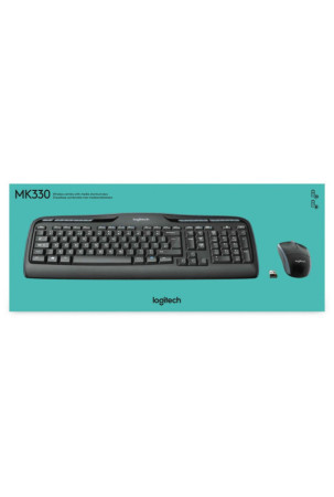 Klaviatūra ir pelė Logitech Wireless Combo MK330 Juoda Qwerty US