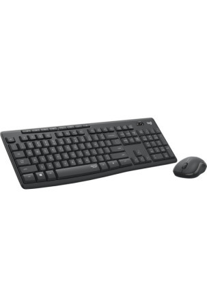 Klaviatūra Logitech MK295 Silent Wireless Combo Juoda Pilka Grafito Monochrominis QWERTY Qwerty US