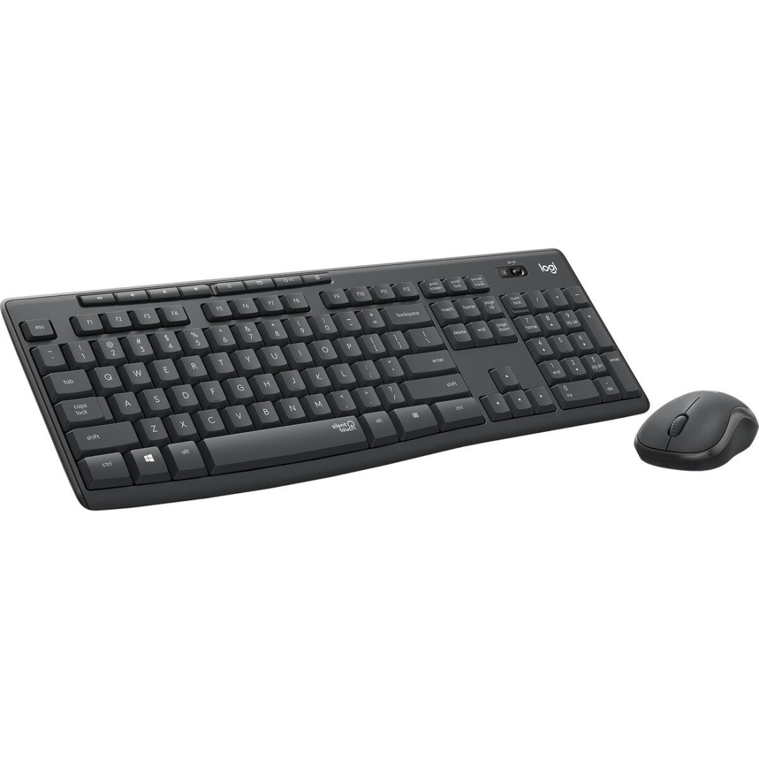 Klaviatūra Logitech MK295 Silent Wireless Combo Juoda Pilka Grafito Monochrominis QWERTY Qwerty US