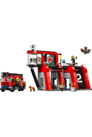 Playset Lego 60414 Fire station with Fire engine