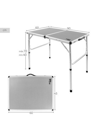 Sulankstomas stalas Aktive Stovyklavietė Pilka 90 x 70 x 60 cm (2 vnt.)