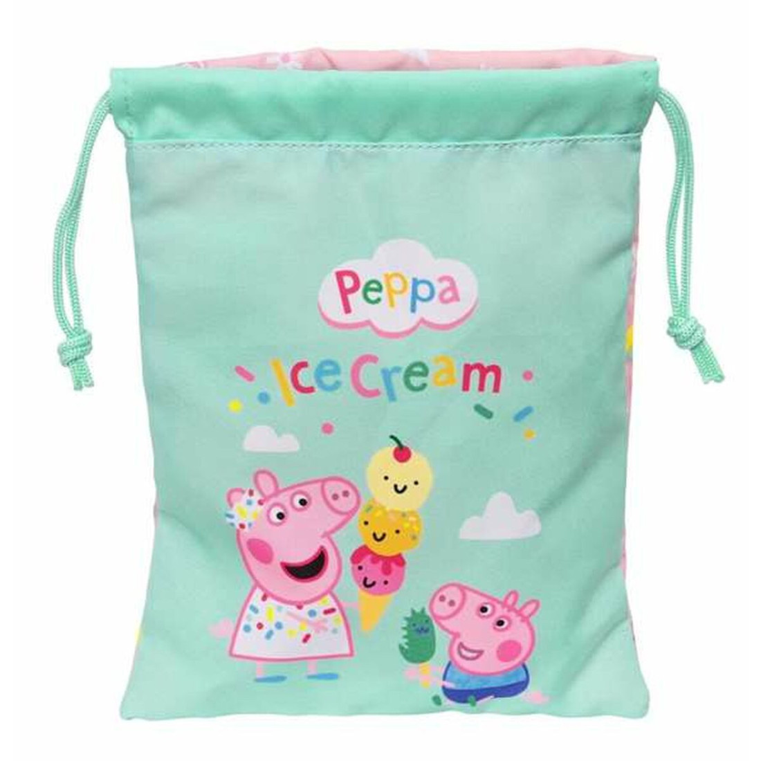 Priešpiečių dėžutė Peppa Pig Ice cream Maišas 20 x 25 x 1 cm Rožinė Mėtos