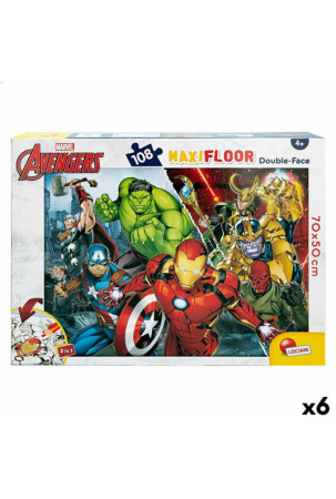 Vaikiška puzlė The Avengers Dvipusis 108 Dalys 70 x 1,5 x 50 cm (6 vnt.)