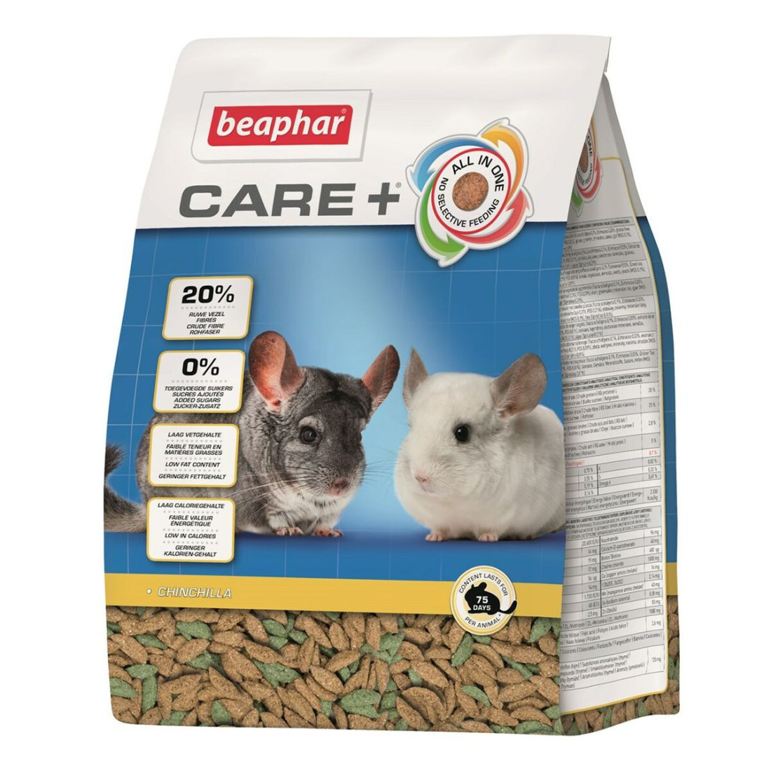 Pašarai Beaphar Care+ Daržovė Chichilla 1,5 Kg