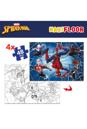 Vaikiška puzlė Spider-Man Dvipusis “Keturi viename” 48 Dalys 35 x 1,5 x 25 cm (6 vnt.)