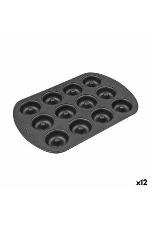 Orkaitė forma Quttin Juoda Anglies plienas Spurgos 26,5 x 18 x 2 cm (12 vnt.)