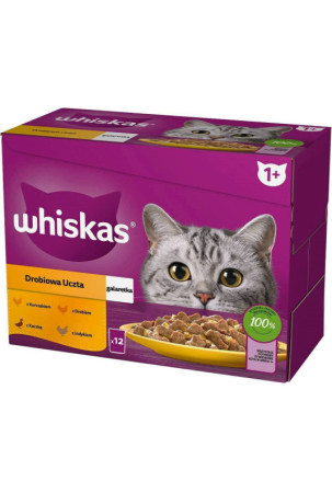 Kačių maistas Whiskas         Višta Turkija Antis Paukščiai 12 x 85 g