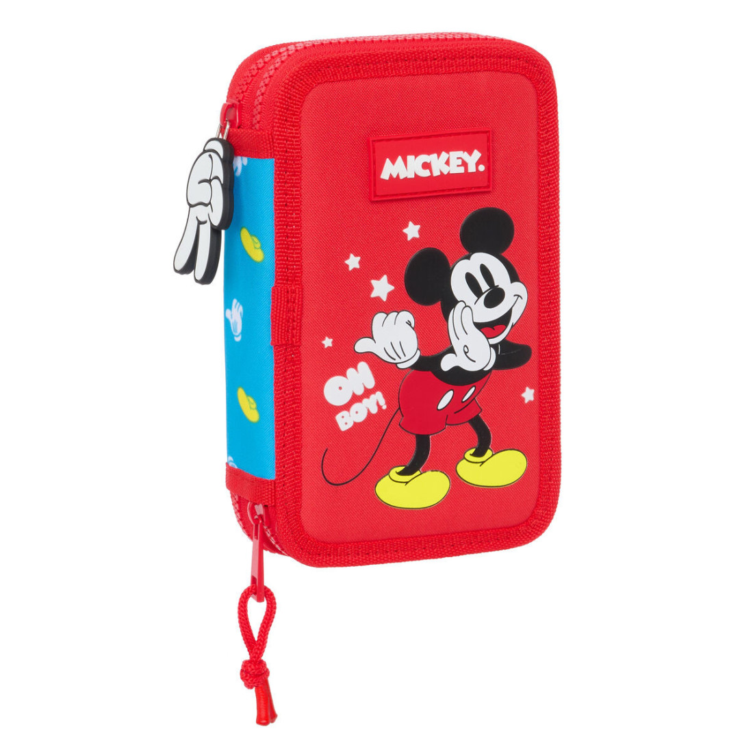 Dvigubo pieštuko dėklas Mickey Mouse Clubhouse Fantastic Mėlyna Raudona 12.5 x 19.5 x 4 cm (28 Dalys)