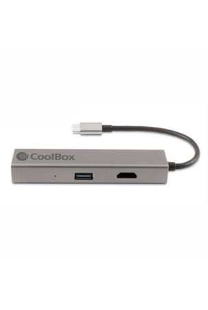 USB šakotuvas CoolBox Hub miniDOCK4 USB-C Pilka