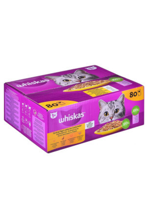 Kačių maistas Whiskas Jelly Višta Turkija Antis Paukščiai 80 x 85 g