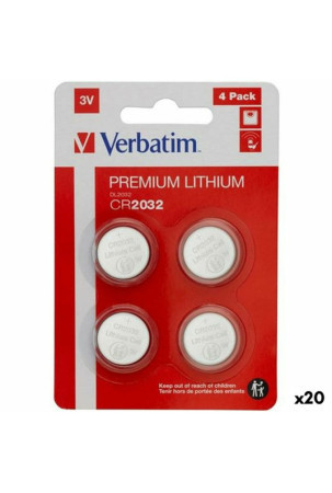 Baterijos Verbatim CR2032 4 Dalys 20 vnt. 3V