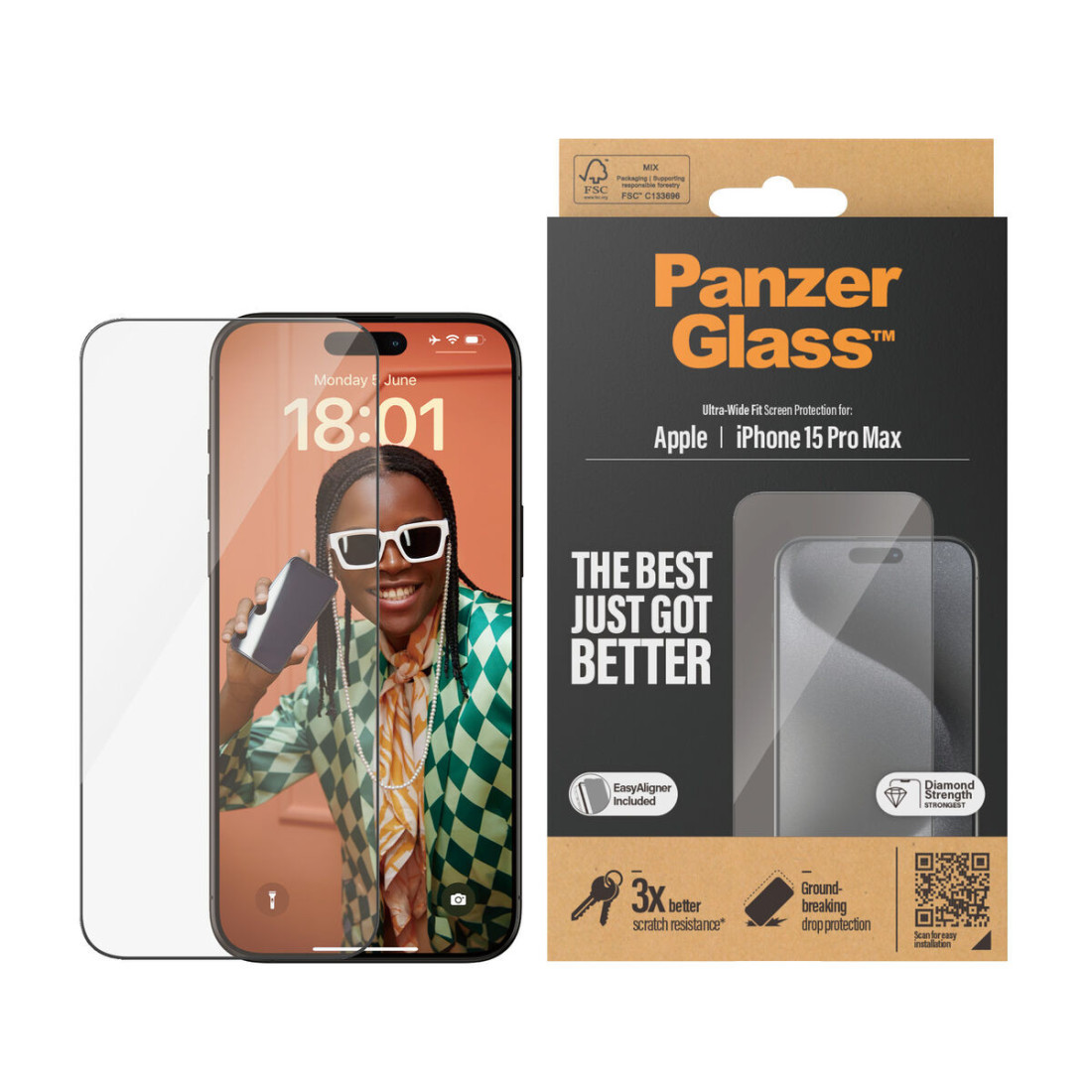 Mobiliojo telefono ekrano apsauga Panzer Glass 2812 Apple