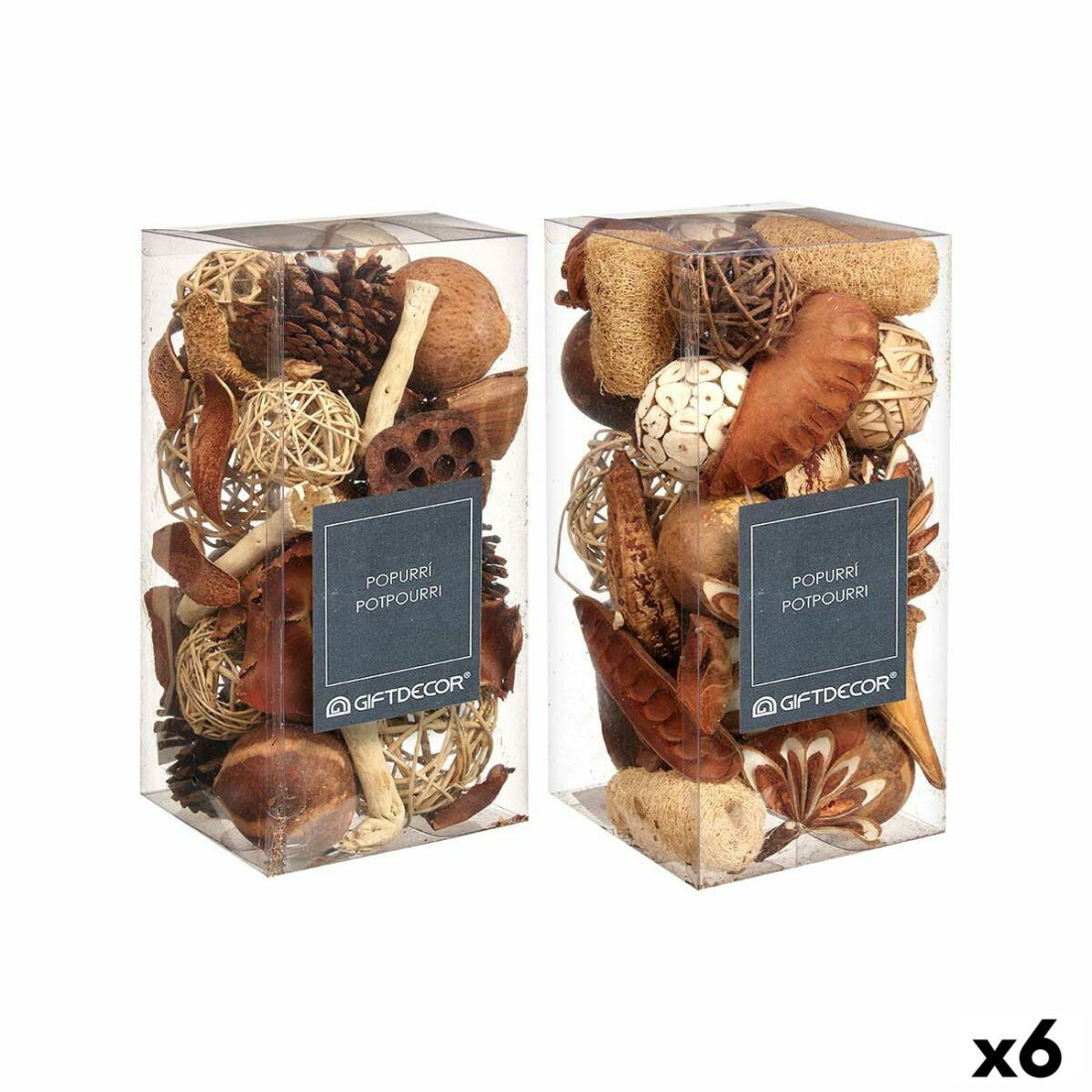 Decorative Potpourri Balta Ruda Raudona 14 x 30,5 x 14 cm (6 vnt.)