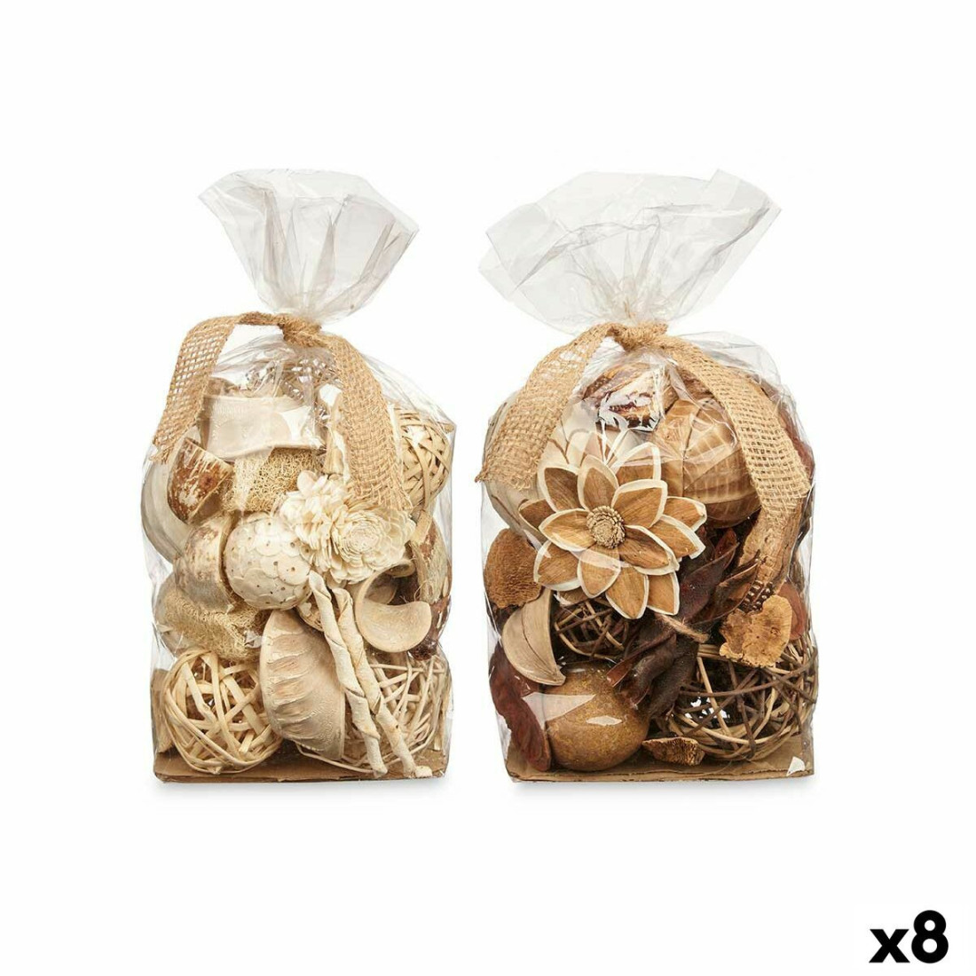 Decorative Potpourri Balta Ruda 19 x 40 x 14 cm (8 vnt.)