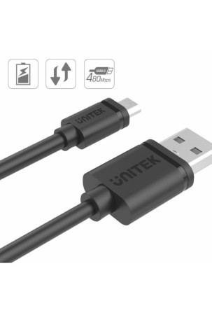 Kabelis USB į mikro USB Unitek Y-C435GBK Juoda 3 m