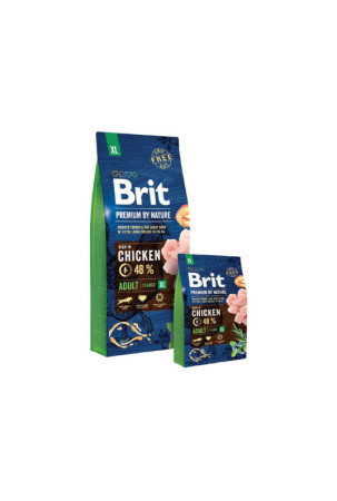 Pašarai Brit Premium by Nature Adult Suaugęs Višta Lašišos raudonumo spalva 15 kg