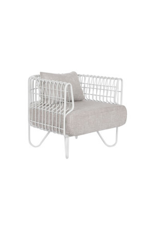 Fotelis Home ESPRIT Balta Metalinis 76 x 66 x 65 cm